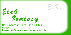 elek komlosy business card